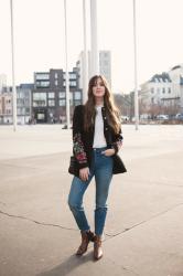 Outfit: boho in bangs and Levi's Wedgie jeans