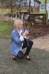 A jeans jacket at a bloggers’ shoot