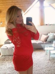 Maternity Red Laced Dress-Valentinesday