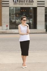 classic white blouse | from desk to happy hour