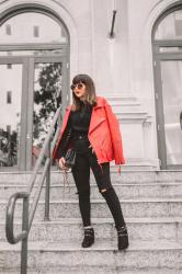 The oversized RED moto jacket