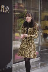 Yellow and Black Print dress