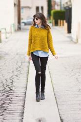 Furry Chartreuse Sweater + Link Up