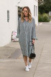 striped shirtdress