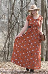 Bird-Print Dress | Monday Mode