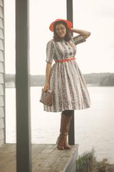 1950’s vintage dress, 1950’s hat, and the epiphany of new yoga pants