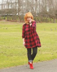 Buffalo Plaid Tunic & Black Skinny Jeans: Sky Beasts