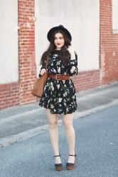 Belted Floral Dress