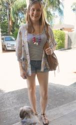 Summer Layers with Denim Shorts and Printed Tanks