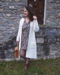 Long gilet & robe fleurie