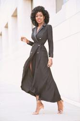 Double Breasted High/Low Wrap Dress