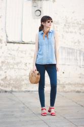 A Double Denim Look with Fun Accessories