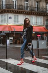 Parisienne Outfit – Stripes & Trenchcoat