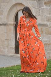 Orange long dress