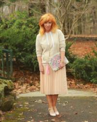 Embroidered Clutch & Blush Pleated Skirt: Of Outfits And Self-Image