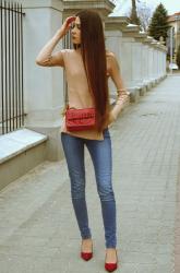 NUDE AND RED LOOK | JEANS | SPRING