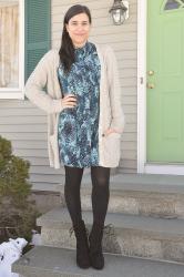 {outfit} Waterlike Prints and Long Cardigans