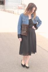 Harvey Faircloth Denim Jacket & Vintage Simple Slip Dress