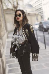 Embellished Blazer and Leather Pants