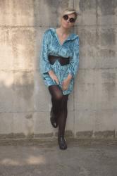 OUTFIT: SHINY VELVET DRESS - ABITO CAMICIA IN CINIGLIA CON CAPPUCCIO -