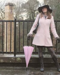 Pastel Pink Coat at Aberdulais Falls