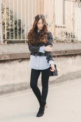 the black and white tweed top / classic with a twist