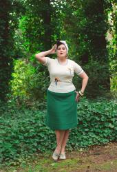 Vintage parrot sweater, vintage sweater skirt, and blogging more