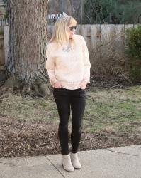 Blush Crochet Sweater (TFF Linkup & Giveaway)