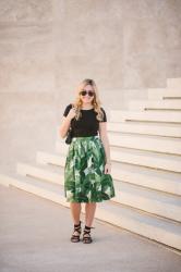 Palm Print Skirt: Day to Night