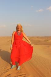 Lady in Red in the Desert