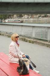 Pink coat in Paris