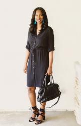 Old Navy Tall Black Utility Shirt Dress