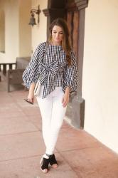 Gingham Bow Top
