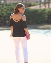 Black Cold Shoulder Top Under $40