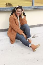 Teddy Bear Coat + Hair Scarf