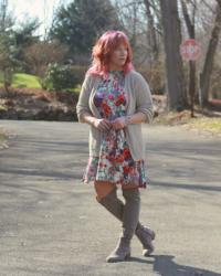 Floral Tunic Dress & Chunky Knit Cardigan: Priorities