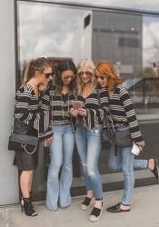 CHIC AT EVERY AGE-BLACK AND WHITE STRIPE TOP