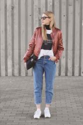 metallic bomber jacket