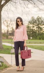 Pink Lace with Bell Sleeves