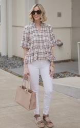 Plaid Peplum Top for Spring