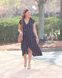 Loft Striped Midi Dress