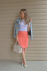 PEACH PENCIL SKIRT