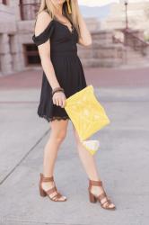 Yellow Tassel Clutch