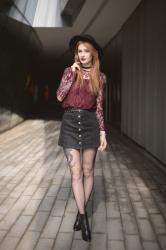 Burgundy lace