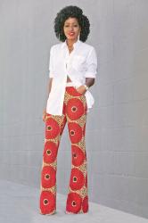 Oversized Button Down Shirt + Ankara Print Pants