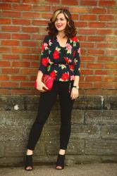 Floral Wrap Top (& # Passion4Fashion Linkup)