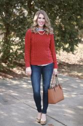 Layered Red Sweater & Confident Twosday Linkup 