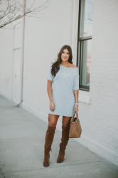 Off the Shoulder Sweater Dress