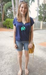 Denim Shorts and Wrap Tops with Yellow Accessories