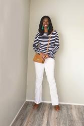 Navy and White Striped Tee